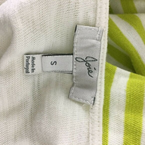 Joie Green White Striped Cotton Long Sleeve Knit Top Womens Size Small - Picture 5 of 9